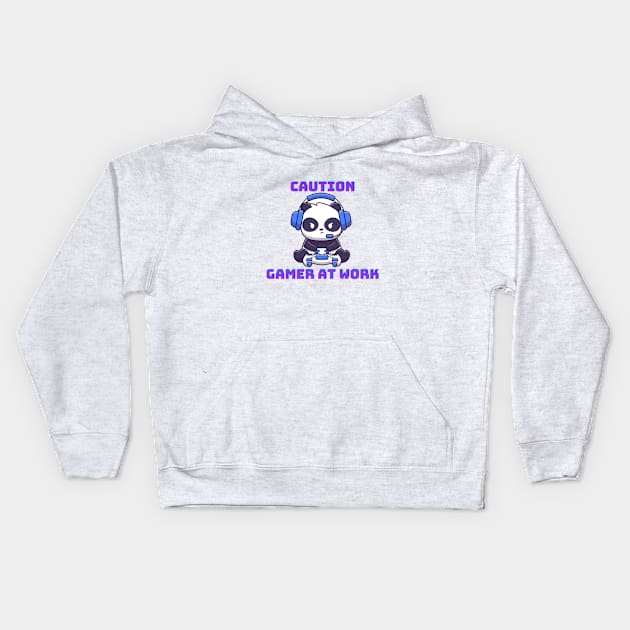 Gamer at work Kids Hoodie by Darth Noob